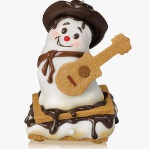 Snowman Figurine with Guitar